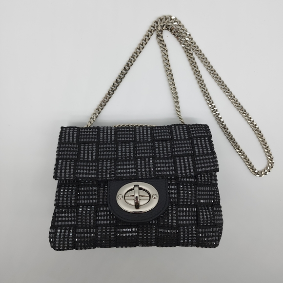Alma Tonutti Handmade Italian Artisan Black Metallic Woven Crossbody Handbag - Picture 7 of 16
